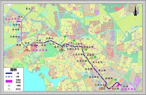 无锡地铁3号线走向示意图