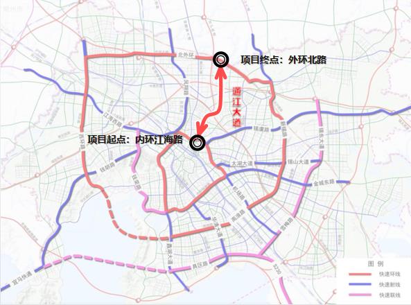 沪宁高速,锡山东北塘地区至惠山区,沿惠畅路向北延伸,终点至规划