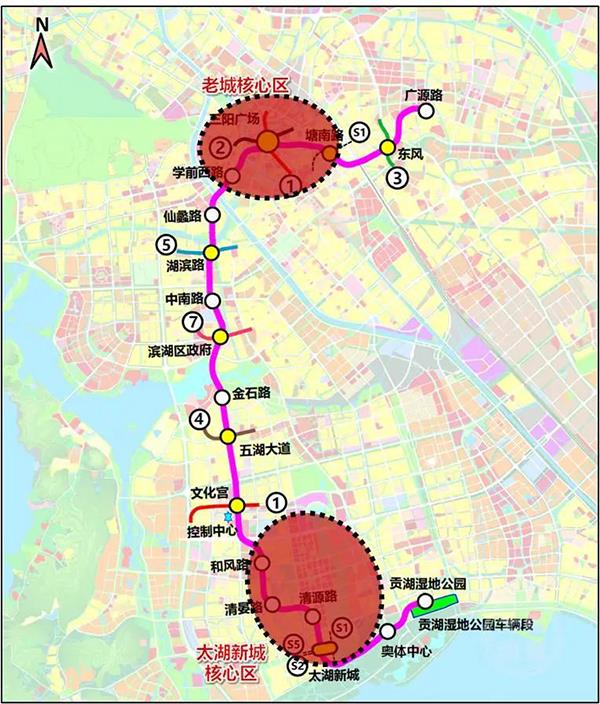 無錫地鐵6號線三陽廣場站濱湖區政府站太湖新城站三個站點公示啦